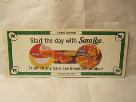 1970 Unused Store Coupon: 7c off Sara Lee Breakfast products - $5.00