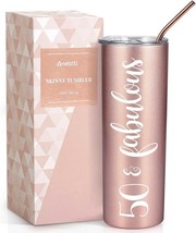 50th Birthday Gifts for Women Female Her 50 and Fabulous 20oz 590ml Stainless St - £43.13 GBP