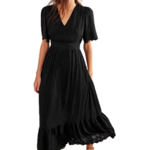 Boden Broderie Maxi Dress Women&#39;s Size 16 Eyelet Tiered Scallop Flutter Sleeve - £58.63 GBP