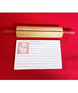 Vintage Recipe Card Holder Small Rolling Pin Red Handles &amp; Pack Of Recip... - $20.28 CAD