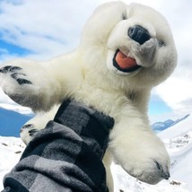 Folkmanis White Polar Bear Cub Soft Furry Hand Puppet Plush Realistic Animal - $27.93