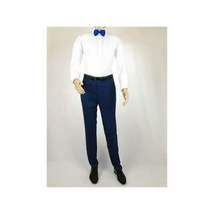 Men's Light Wool Statement Tuxedo Vested Formal Wedding Stage Suit Alberto Blue image 10