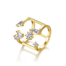 Crystal &amp; 18K Gold-Plated Open Ring - £11.02 GBP