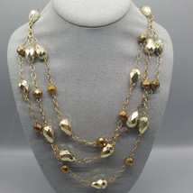 Gold Tone Statement Necklace Facet Cut Beads Station Mardi Gras Lobster ... - $181.12 MXN