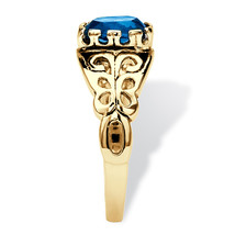 PalmBeach Jewelry Gold-Plated Silver Birthstone Ring-September-Sapphire - £31.33 GBP