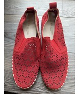 ILSE JACOBSEN DENMARK Womens Size 39 RED Tulip Slip On Perforated Shoes - $817.13 MXN