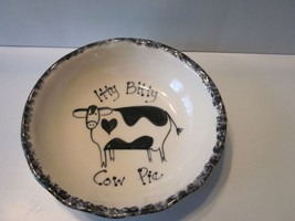 Vintage ITTY BITTY COW PIE Handmade Cow Image Pottery Bowl with Scalloped Edge - £12.77 GBP