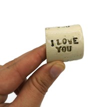 1Pc Artisan Ceramic Napkin Ring For Valentines Day Home Decor, Beige I Love You - £10.24 GBP