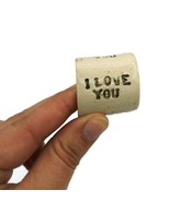 1Pc Artisan Ceramic Napkin Ring For Valentines Day Home Decor, Beige I L... - £10.14 GBP