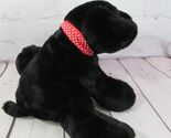 Commonwealth plush black lab puppy dog 2003 red polka dot collar big fee... - $24.43