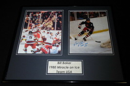 Bill Baker Signed Framed 16x20 Photo Set Miracle on Ice 1980 Team USA - £97.33 GBP