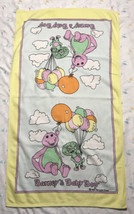 Vintage Barney and Baby Bop Towel 22x40 100% Cotton Purple Dinosaur by B... - £7.70 GBP