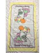 Vintage Barney and Baby Bop Towel 22x40 100% Cotton Purple Dinosaur by B... - £7.74 GBP