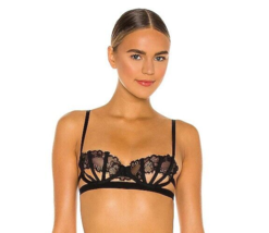 NWT Thistle &amp; Spire SZ 32DD Black Sidney Open Cup Bra Retails $64 - $24.74