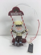 HERSHEY’S elf ornament 1994 On A Swing 4 1/2 Wood - $6.37