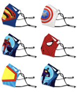 Superhero 6 Pk Kids Washable Face Bandana Masks Reusable Breathable Cott... - $31.66 CAD