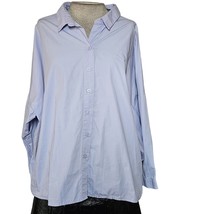 Blue Oversized Cotton Button Down Size Large  - £19.44 GBP