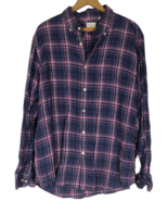 Baird McNutt 100% Linen Shirt XL Mens Murano Slim Fit Blue Pink Plaid Ta... - $1,050.07 MXN