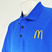 McDONALDS Fast Food Employee Uniform Polo Shirt Blue Size M Medium NEW - £20.16 GBP