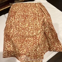 Ralph Lauren San Luca Scroll Full Sz Bed Skirt 14" Drop Dust Ruffle Terracotta - $39.59
