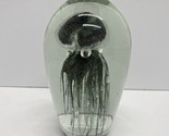Art Glass Hand Blown Glass Green Jellyfish Paperweight 6” Aquatic - $23.38