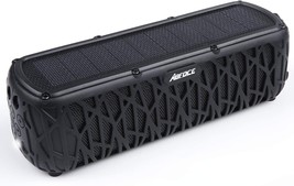 Black Abfoce Solar Bluetooth Speaker Portable Outdoor Bluetooth Ipx6 Waterproof - £62.30 GBP