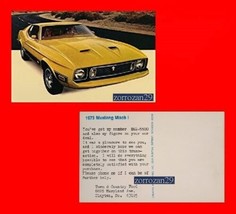 1973 FORD MUSTANG MACH 1 VINTAGE COLOR POST CARD - USA - GREAT ORIGINAL !! - $8.72