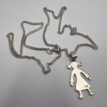 Sterling Silver 925 Cute Girl Pendant Necklace Womens Jewelry 5.48g - $99.00