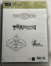 Stampin Up Vintage Verses Stamp Set Thanks Only You Perfect 4 Stamps - £4.68 GBP