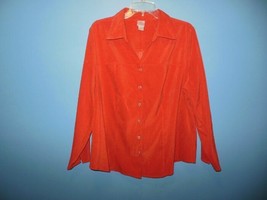 Womens Butterfly Brand Orange Snap Front Blouse 18/20W - $10.99