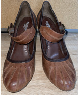 Crown Vintage Womens 9.5 Felicia Stacked Chunky 70&#39;s Disco Heel Pump Bro... - $25.66