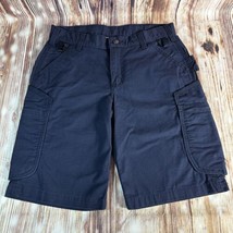 Carhartt FORCE BROXTON Size 4 Blue Mid Rise Utility Cargo Canvas Shorts ... - $23.74