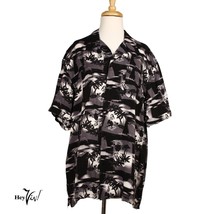 Vintage Puritan Hawaiian Hula Dancer Shirt Black Gray White Size Large -... - £20.70 GBP