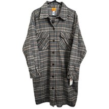 NEW Ruby Rd. Shirt Dress Size 2X Plaid Button Down Black Brown White Wool - $35.99