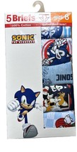 Sonic The Hedgehog 5 Pack Boys Briefs Size 6 100% Cotton NEW - £14.23 GBP