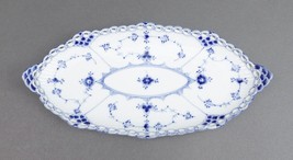 Royal Copenhagen Denmark Blue Fluted Full Lace Oval Pickle Relish Dish 1/1115 - £304.54 GBP
