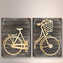 Messenger Bike Wooden Decorative - 2 Piece  Multicolor - £154.37 GBP