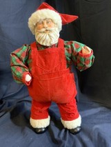 Vintage Santz Brinn’s® 1988 Santas Workshop 14” Tall Red &amp; Green C13 Musical - £18.78 GBP