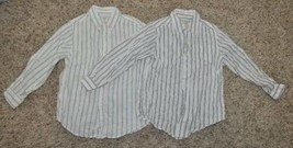 Boys Dress Shirts 2 White Striped The Childrens Place Long Sleeve Button... - £7.12 GBP