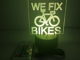 engraving acrylic sign message We Fix bikes for retail stores and shops RGB - £22.34 GBP