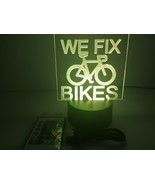 engraving acrylic sign message We Fix bikes for retail stores and shops RGB - $27.95