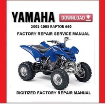 2001-2005 YAMAHA RAPTOR 660 Factory Service Repair Manual - £14.95 GBP