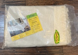 Vintage TABLECLOTH Cream Color 66x86 SLEATER Splendor Fabric Soil Releas... - $29.69