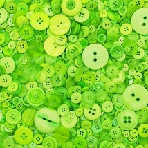 50 Resin Buttons Colorful Greens Jewelry Making Sewing Supplies Assorted... - $7.91
