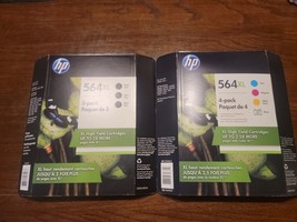 Genuine HP 564XL 4 Color Set Cyan, Magenta, Yellow Ink &amp; 564XL 2 Black Exp. 2019 - £25.83 GBP