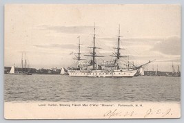 Postcard Lower Harbor Showing French Man O&#39;War Minerva Portsmouth New Hampshire - £5.69 GBP