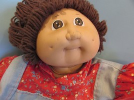 Cabbage Patch Kids 16&quot;, Xavier Roberts baby doll brown yarn hair brown e... - $17.82