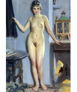 Framed canvas art print giclee alvan anders zorn model posing nude - $113.73 CAD