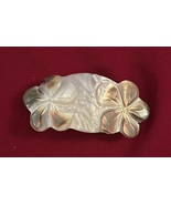 Vtg Carved Mother Of Pearl Shell Hair BARRETTE Hair Pin 4”x1.75” - $367.11 MXN