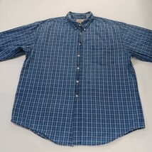 St John's Bay RN#93677 Men's Blue Check Plaid Button-Down Collar Shirt Size L image 15